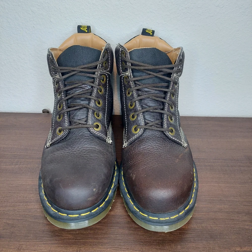 Dr. Martens 11410 Men’s Brown Leather Air Wair Lace Up‎ Boots Size 11
